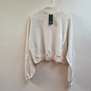 wild fable Cream Cropped Crewneck Sweatshirt